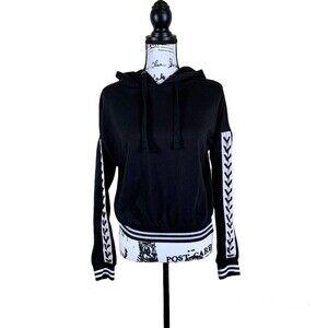 miley+molly black pullover hoodie deco long sleeve size L